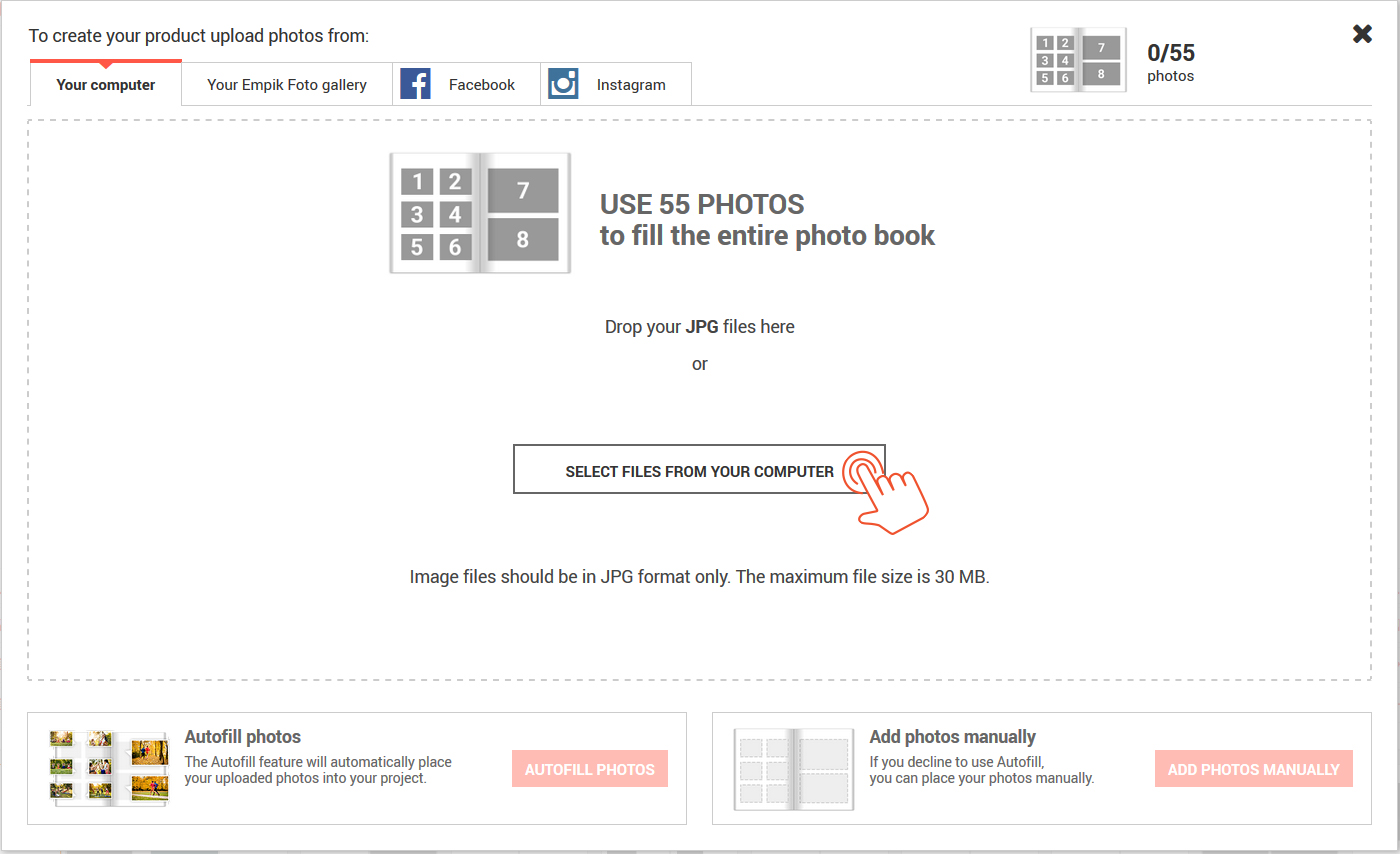How to create a photo book pictures upload