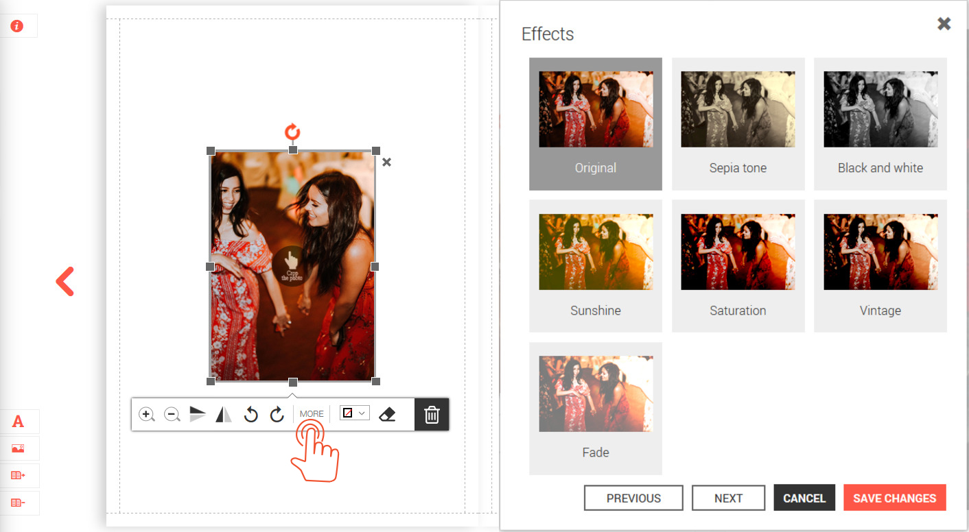 How to create a photo book effects and filters