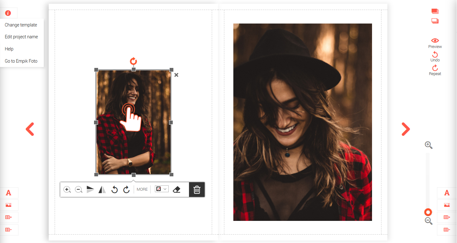 How to create a photo book crop and rotate